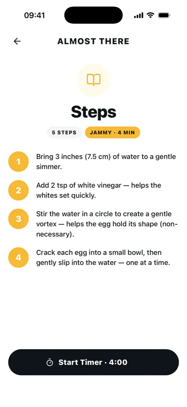 Guided poached steps